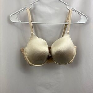 Victoria Secret Bra 36DD Demi Angels Lined Demi Beige Lace